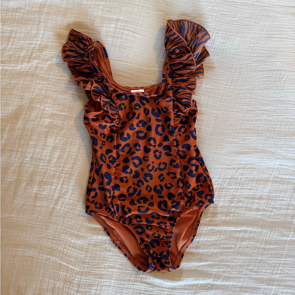 Cat & Jack 3T Leopard Print Ruffle Swimsuit